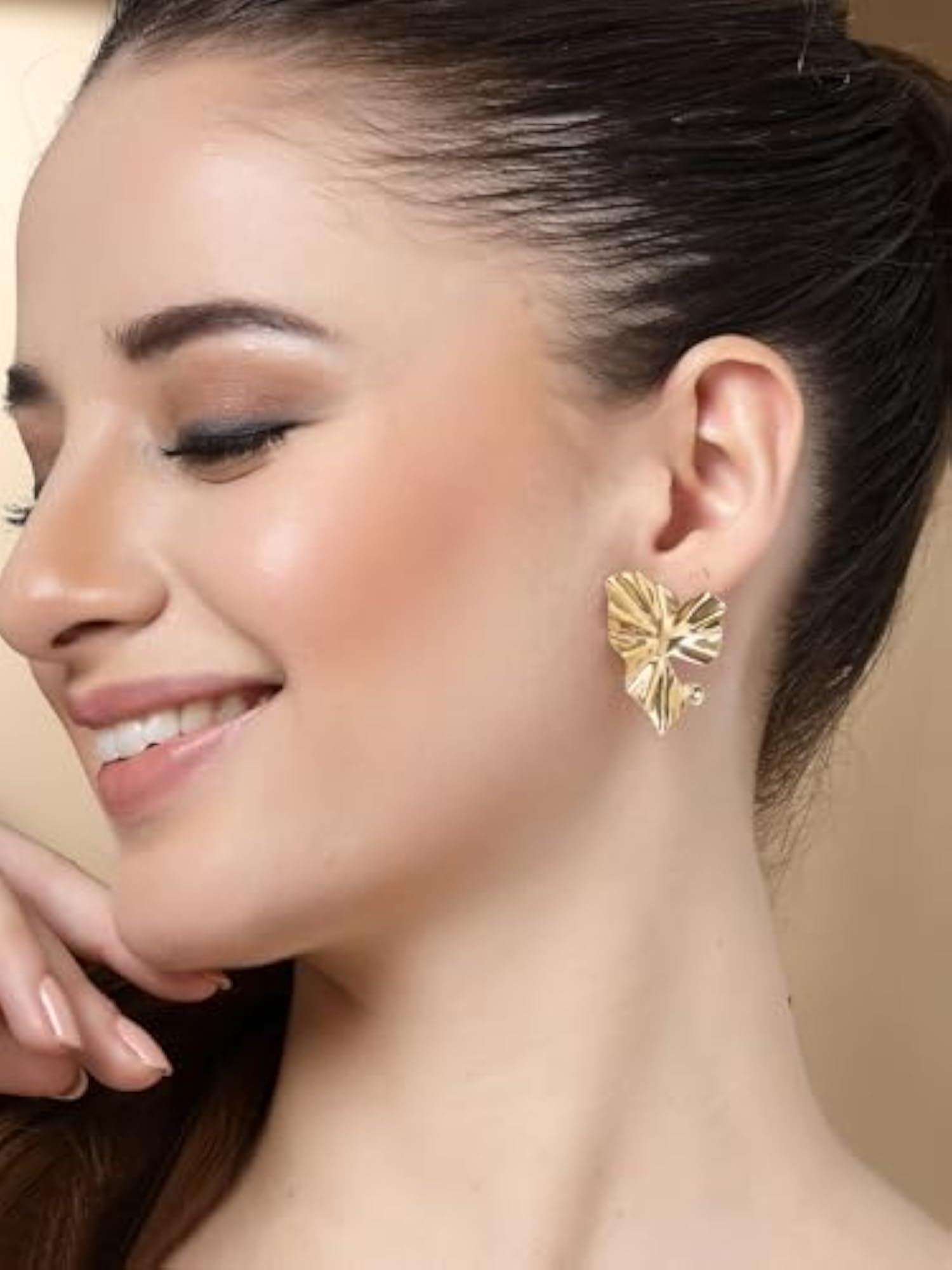 Plated Heart Shape Studs, Romantic Touch